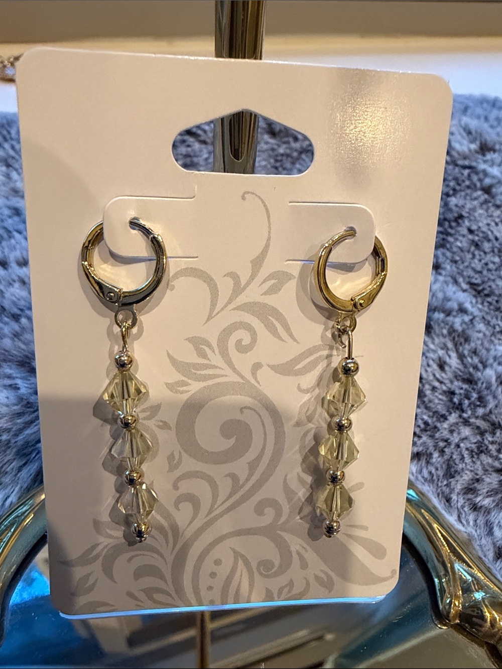 Gold Hoop Crystal Drop Earrings - Elegant Women's Jewelry
